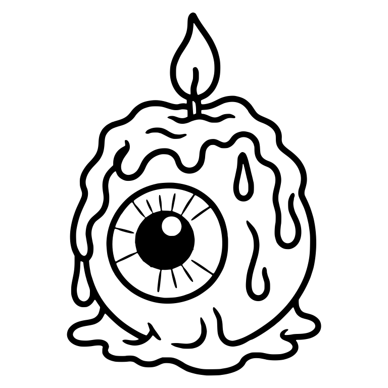 Melted Eyeball Candle With Puddle Base — free objects SVG cut file