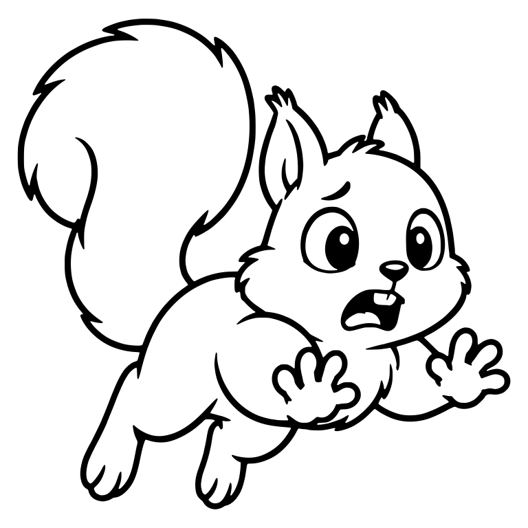Frightened Squirrel Bounding with Open Paws Forward — free animal SVG cut file