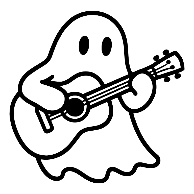 Ghost Strumming an Acoustic Guitar — free fantasy-creature SVG cut file