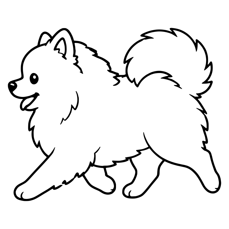 Pomeranian Trotting in Profile With Tongue Out — free animal SVG cut file