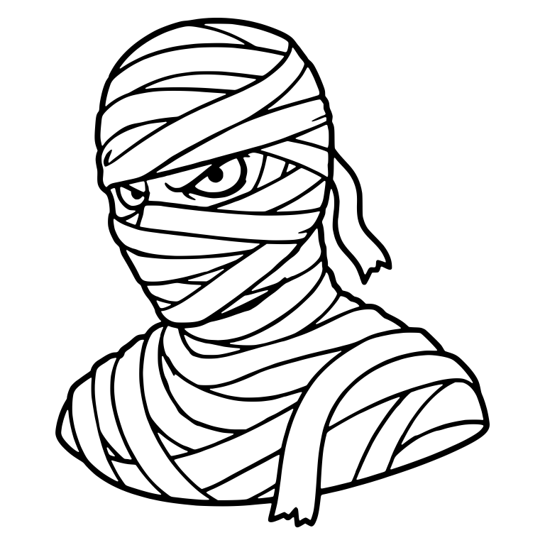 Three-Quarter View Mummy Bust With Glaring Eye — free fantasy-creature SVG cut file