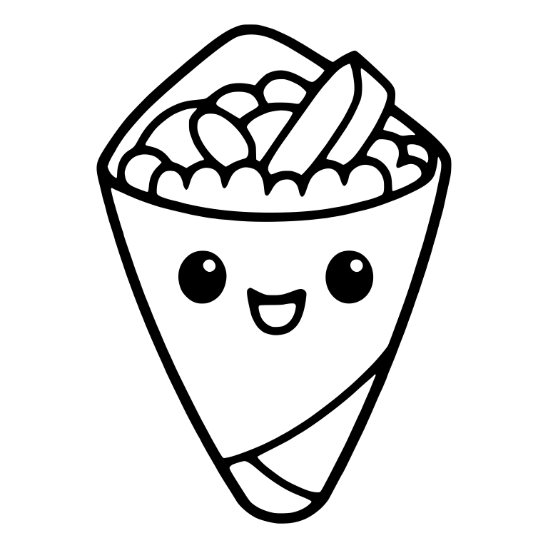 Upright Hand Roll With Open Mouth And Long Slice — free food SVG cut file