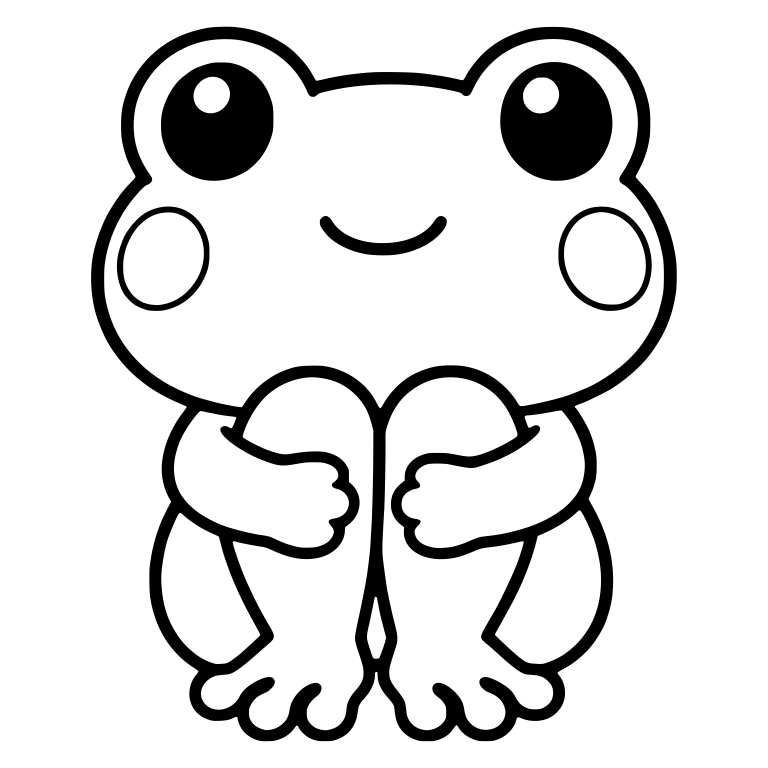 Chibi Frog Hugging Knees With Round Cheeks — free animal SVG cut file