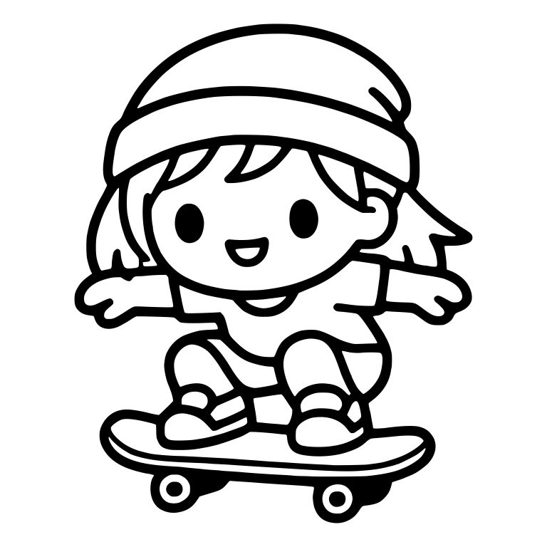 Long-Haired Skater Kid in Slouchy Beanie — free characters SVG cut file