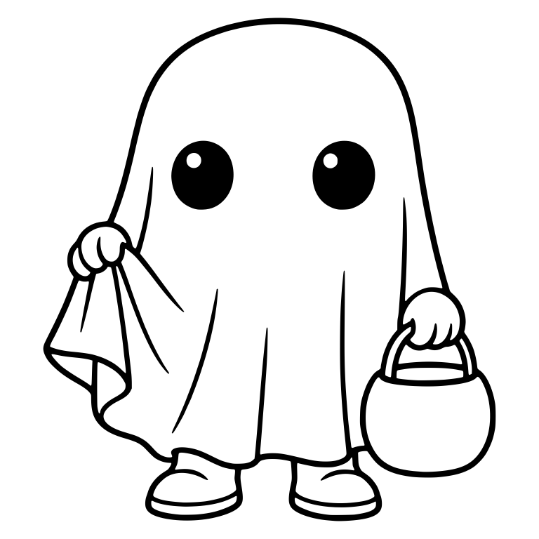 Sheet Ghost Lifting Sheet Corner With Plain Pail — free fantasy-creature SVG cut file