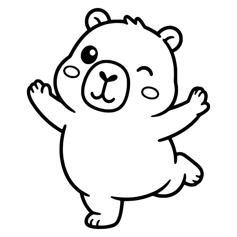 Cheerful Capybara Dancing with Arms Wide and Foot Raised — free animal SVG cut file