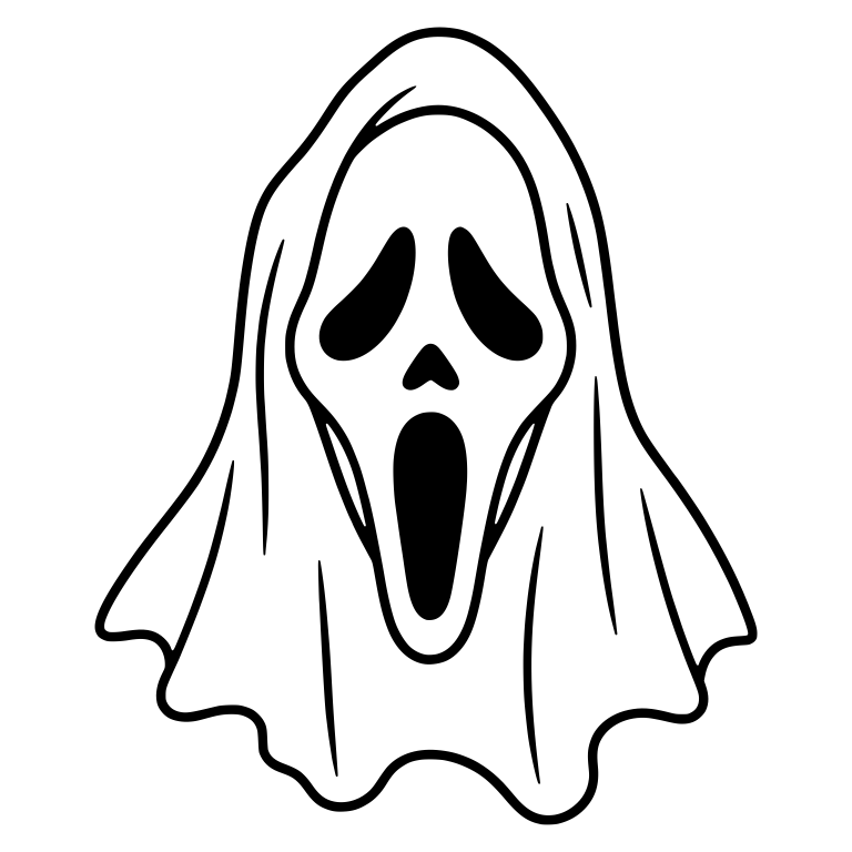 Screaming Ghost In Flowing Hooded Shroud — free fantasy-creature SVG cut file