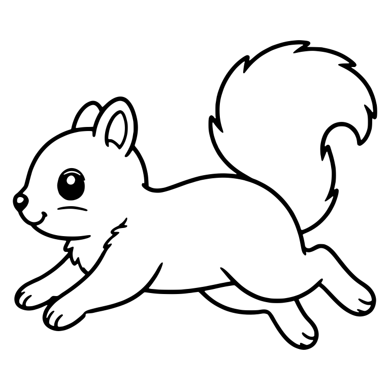 Leaping Squirrel Stretched Mid-Jump With Curled Tail — free animal SVG cut file