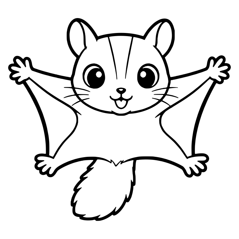 Flying Squirrel Gliding With Arms Spread Wide — free animal SVG cut file