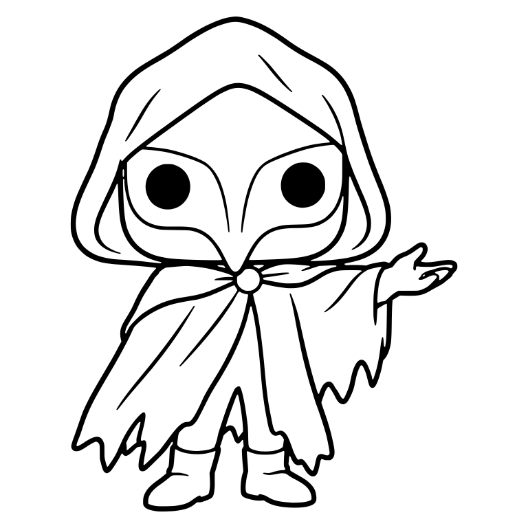 Hooded Plague Doctor With Beak Mask and Tattered Cloak — free characters SVG cut file
