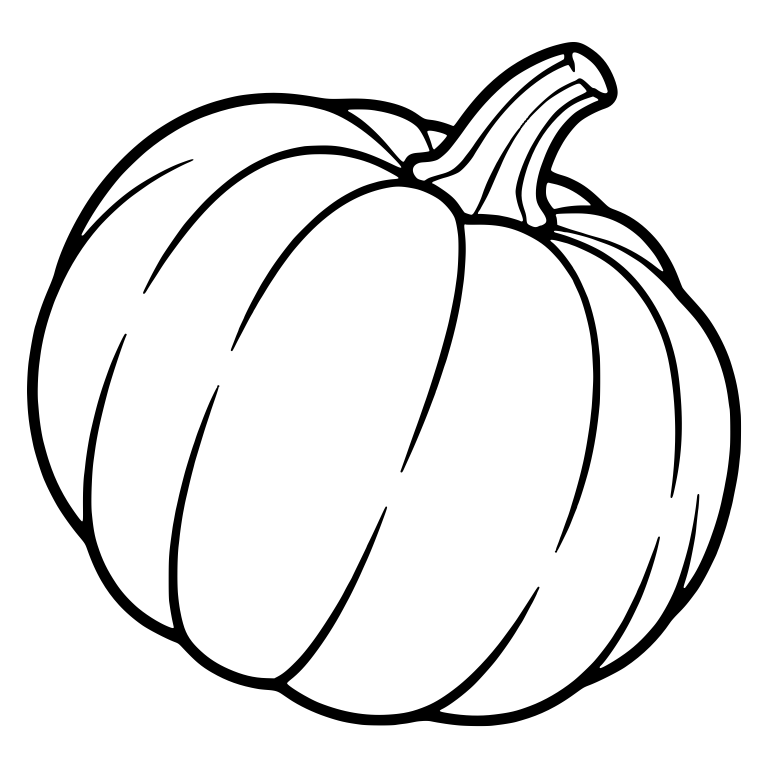 Tilted Ribbed Pumpkin with Long Curved Stem — free floral SVG cut file
