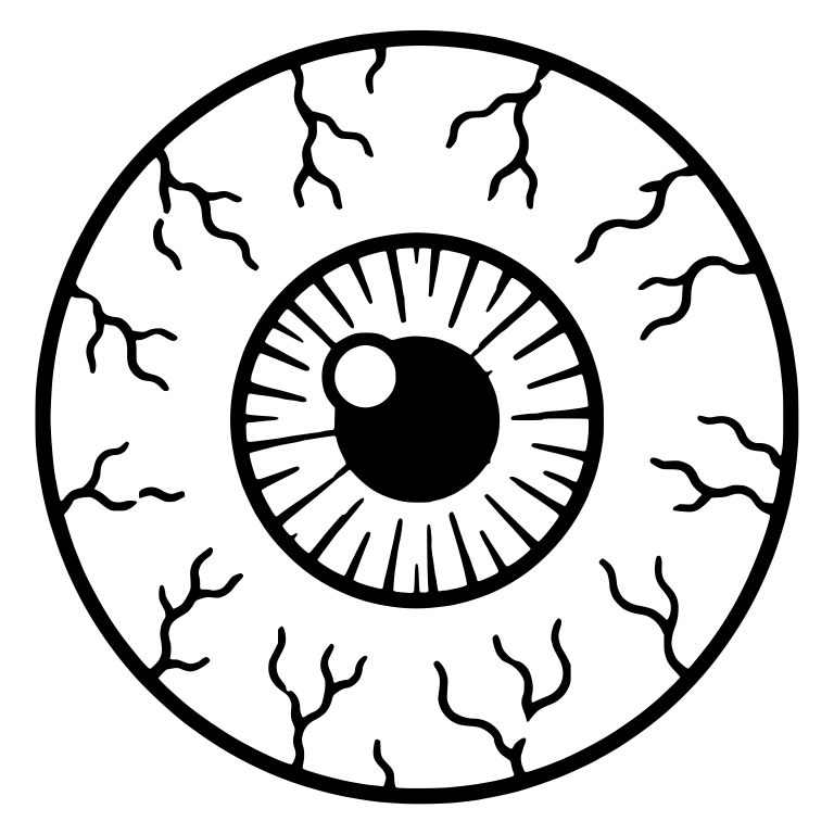Bloodshot Eyeball With Densely Striped Iris — free symbol SVG cut file