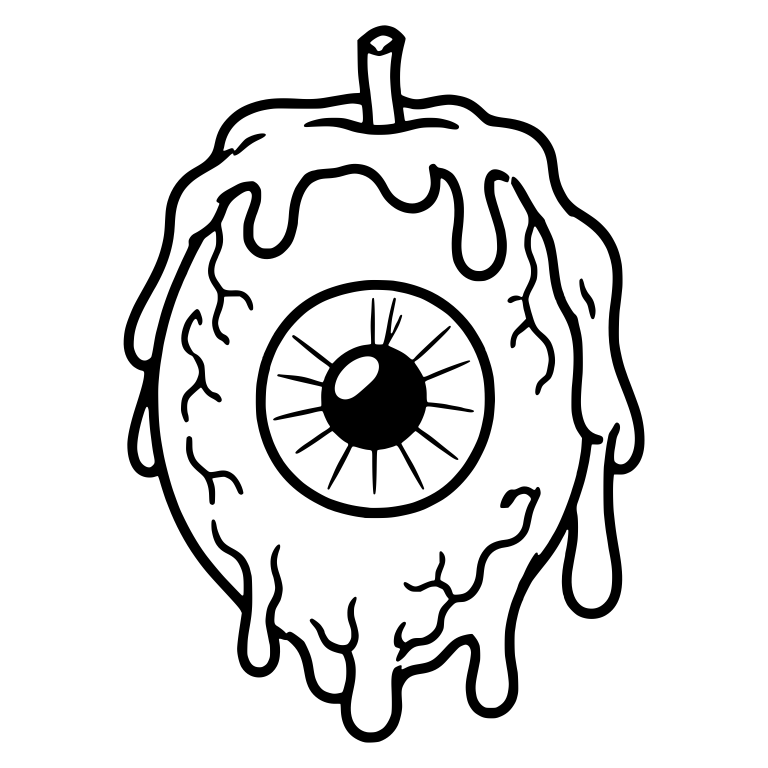 Tall Veiny Eyeball With Stem and Wax Drips — free symbol SVG cut file