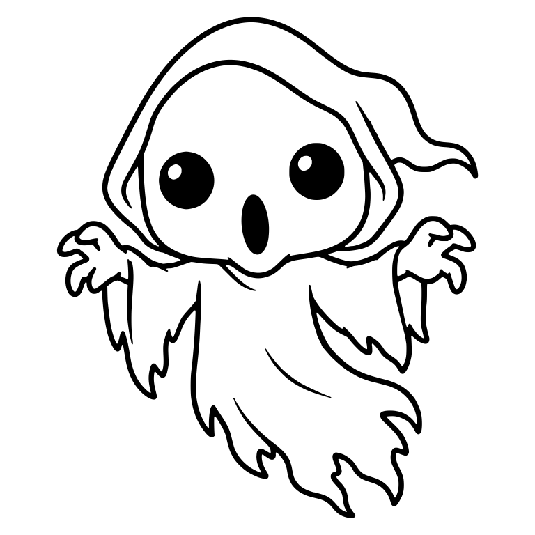 Hooded Ghost Floating With Hands Raised — free fantasy-creature SVG cut file