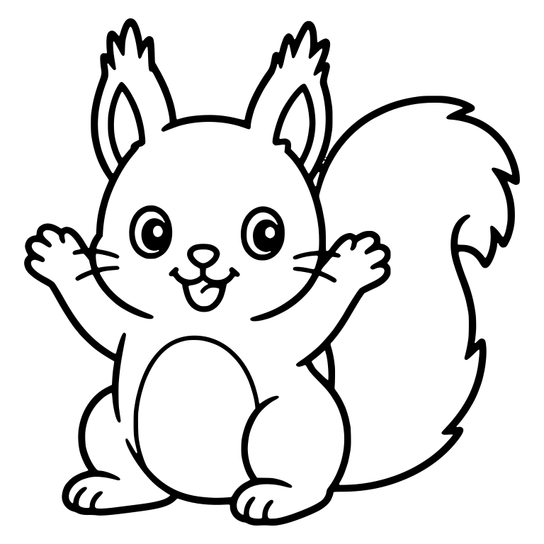 Happy Squirrel Waving Both Paws in the Air — free animal SVG cut file
