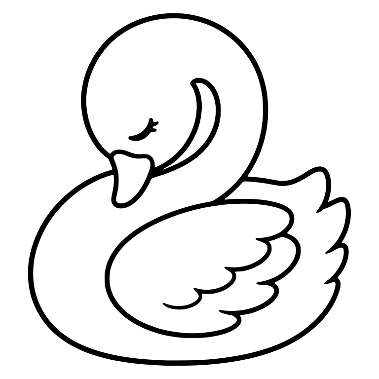 Sleepy Swan With Head Tucked Down and Folded Wing — free animal SVG cut file