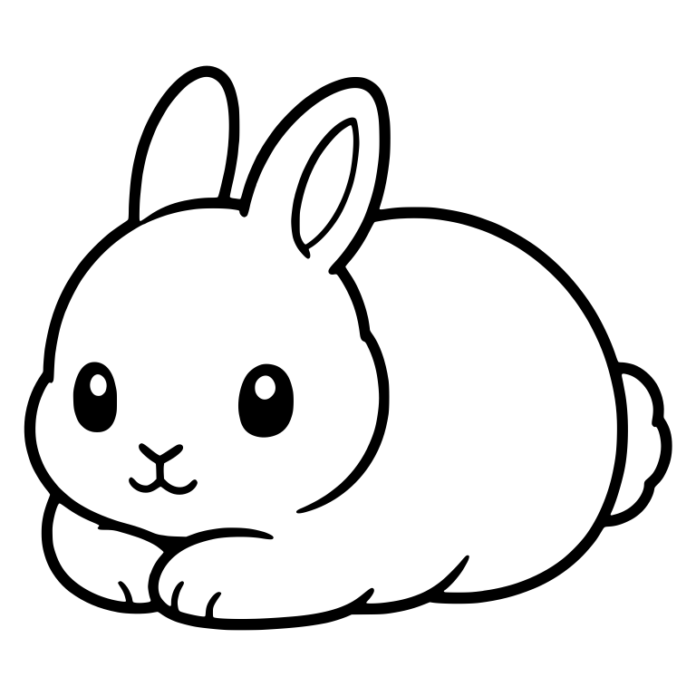 Kawaii Bunny Lying Like A Loaf With Tucked Paws — free animal SVG cut file