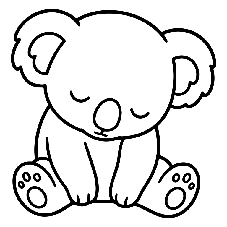 Drowsy Koala Sitting With Head Bowed Forward — free animal SVG cut file