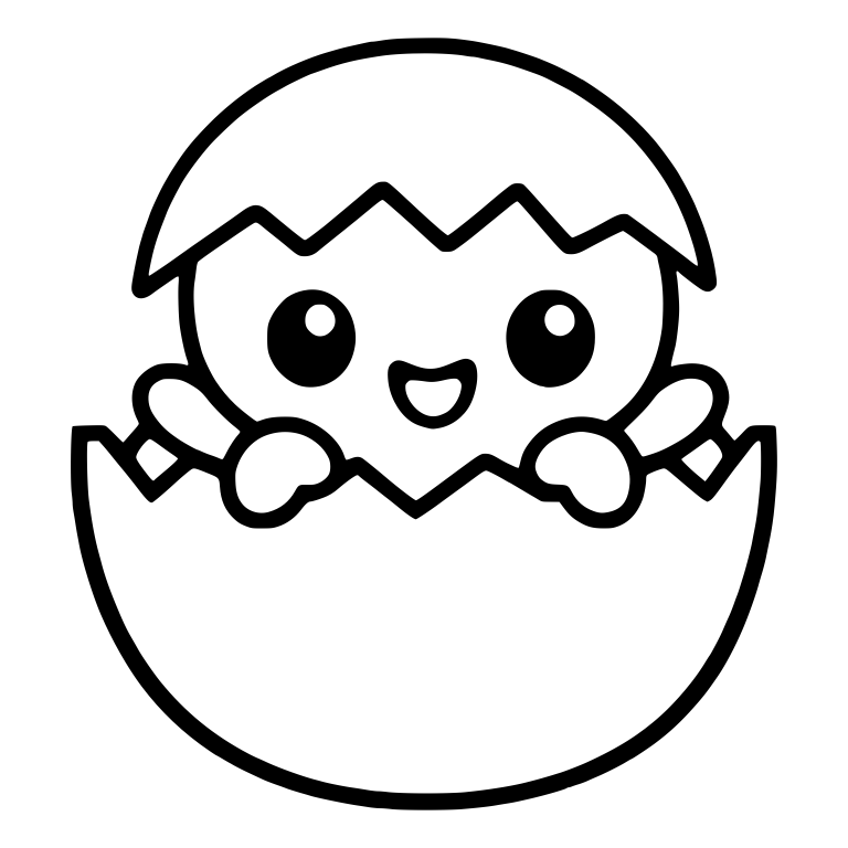 Baby Octopus Hatching From a Cracked Eggshell — free animal SVG cut file