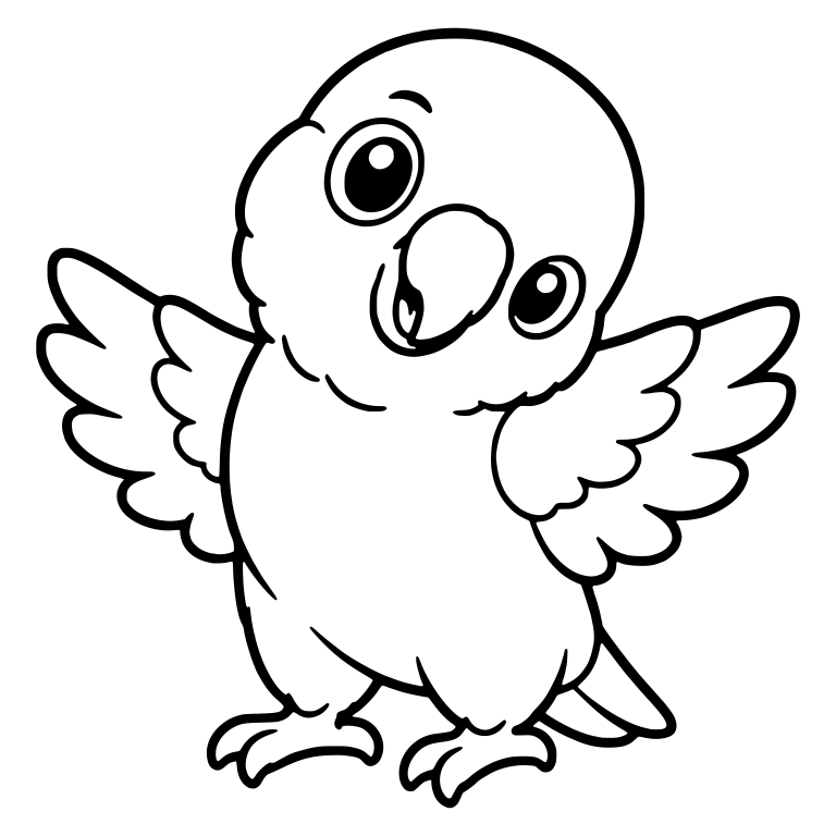 Happy Parrot With Wings Out And Head Tilted — free animal SVG cut file
