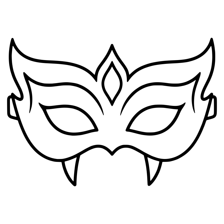 Ornate Vampire Eye Mask With Fangs and Center Jewel — free objects SVG cut file
