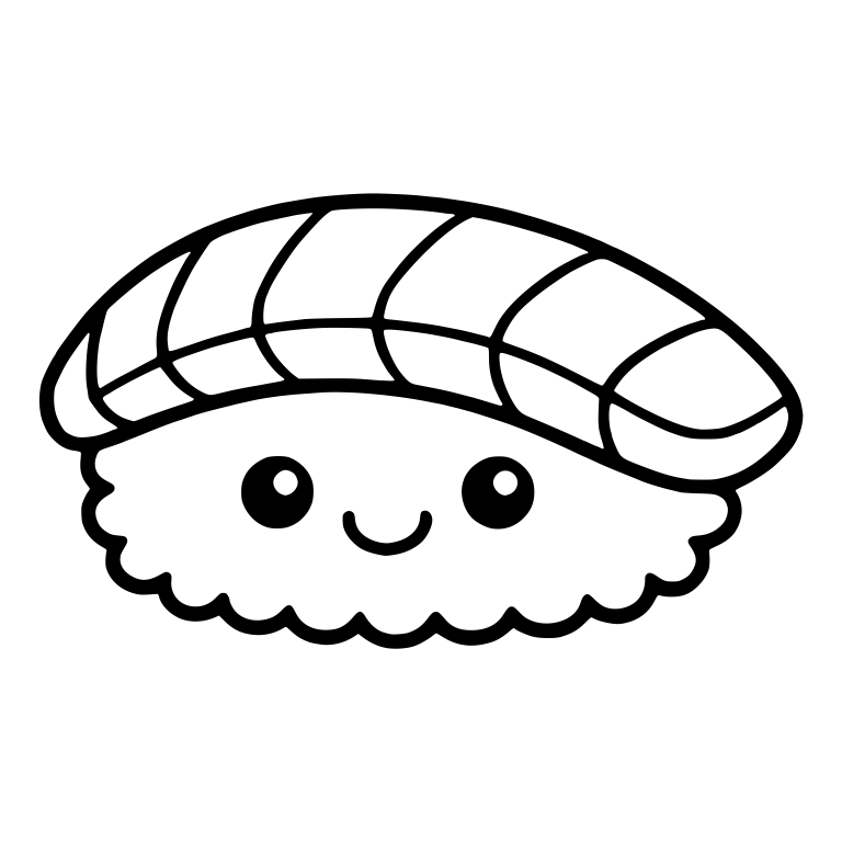 Fish Nigiri With Layered Slices And Small Smile — free food SVG cut file
