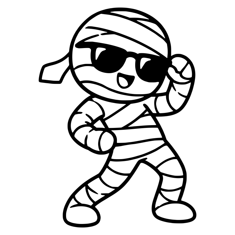 Cool Mummy in Sunglasses Striking a Dance Pose — free fantasy-creature SVG cut file