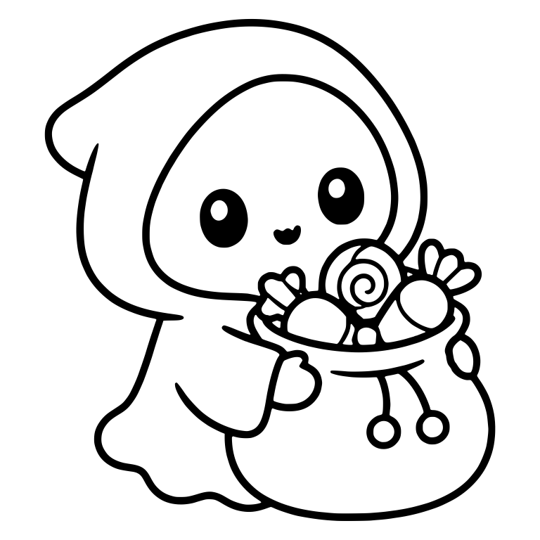 Grim Reaper With a Big Sack of Halloween Candy — free characters SVG cut file