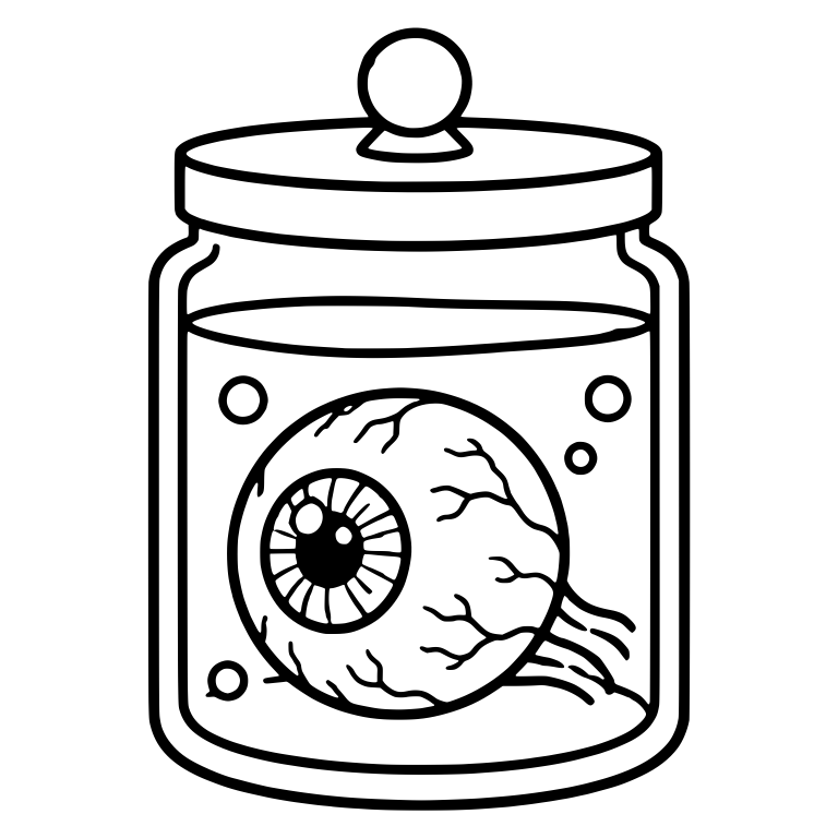Eyeball Floating In Specimen Jar With Bubbles — free objects SVG cut file