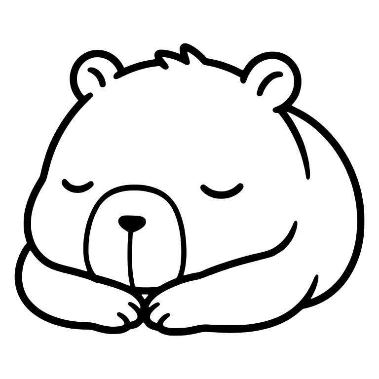Sleeping Capybara Curled Up with Paws Together — free animal SVG cut file