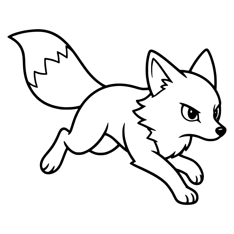 Fierce Fox Leaping with Forepaws Forward — free animal SVG cut file