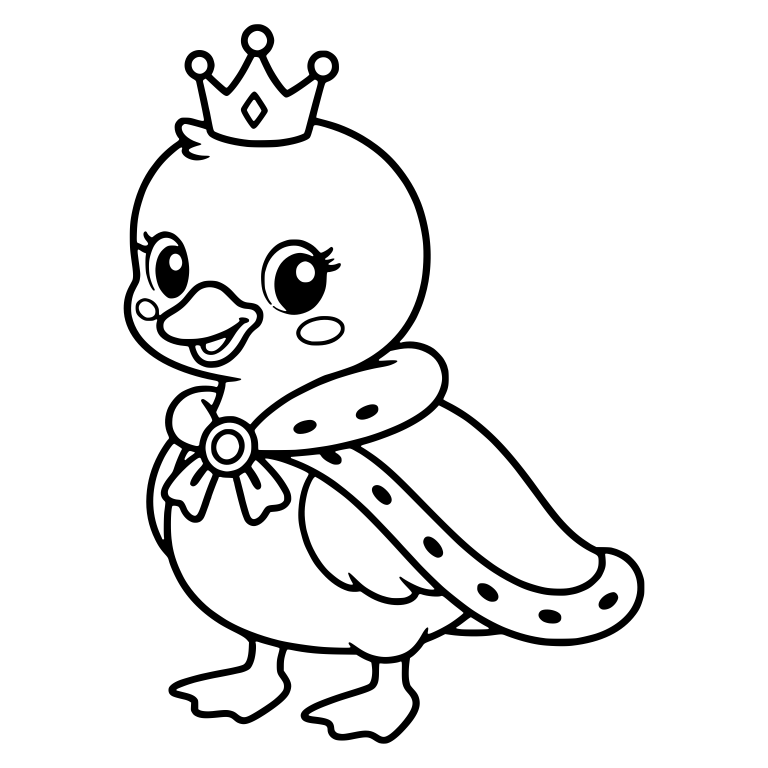 Royal Baby Swan in Spotted Cape and Crown — free animal SVG cut file