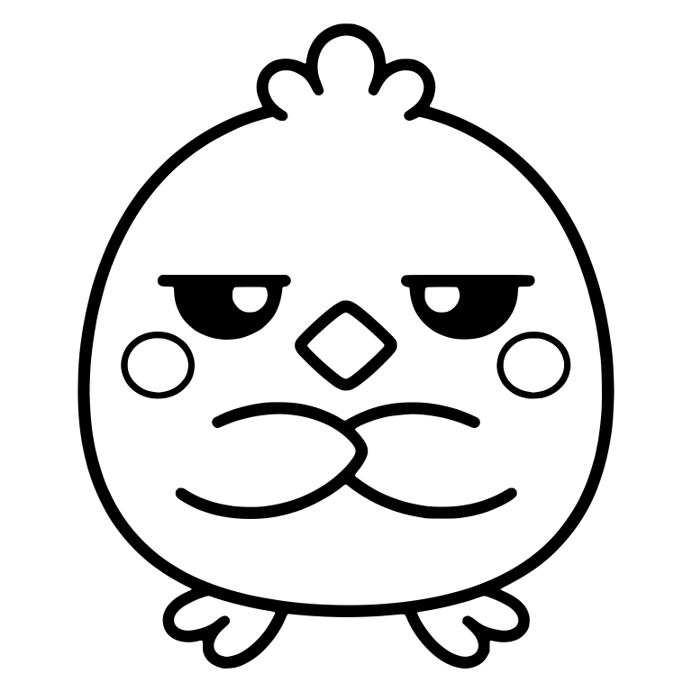 Grumpy Round Chick With Head Tuft And Pursed Beak — free animal SVG cut file