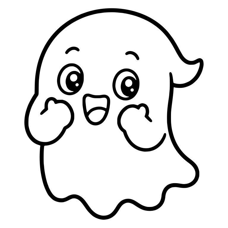 Excited Ghost With Fists Up and Sparkly Eyes — free fantasy-creature SVG cut file