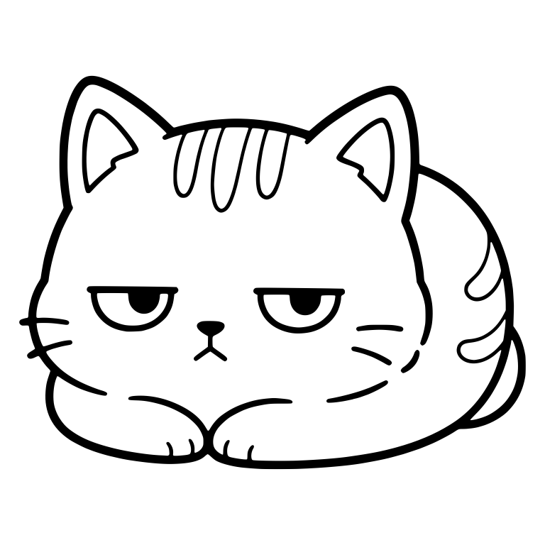 Unimpressed Tabby Kitten Loafing On Its Paws — free animal SVG cut file