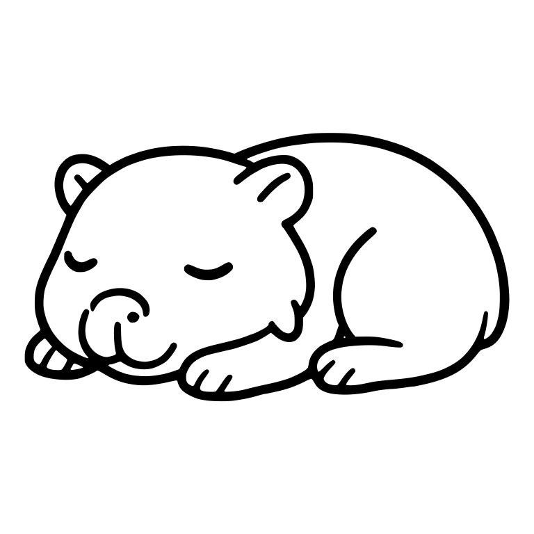 Sleeping Capybara Curled Up With Swirl Nose — free animal SVG cut file