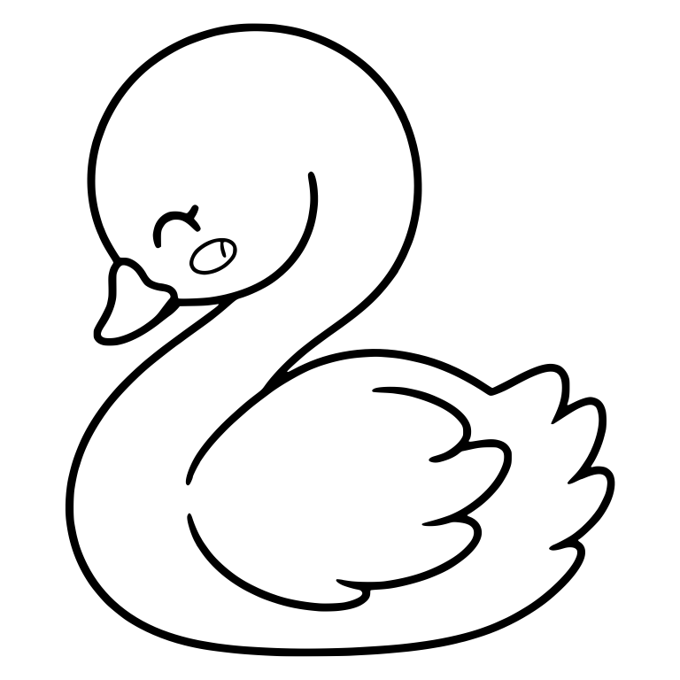 Shy Swan With Bowed Head and Blushing Cheek — free animal SVG cut file