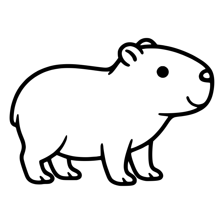 Smiling Capybara Walking Right in Profile — free animal SVG cut file