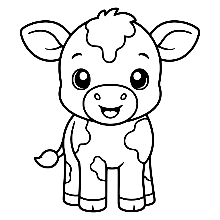 Spotted Calf Standing Front View With Head Tuft — free animal SVG cut file