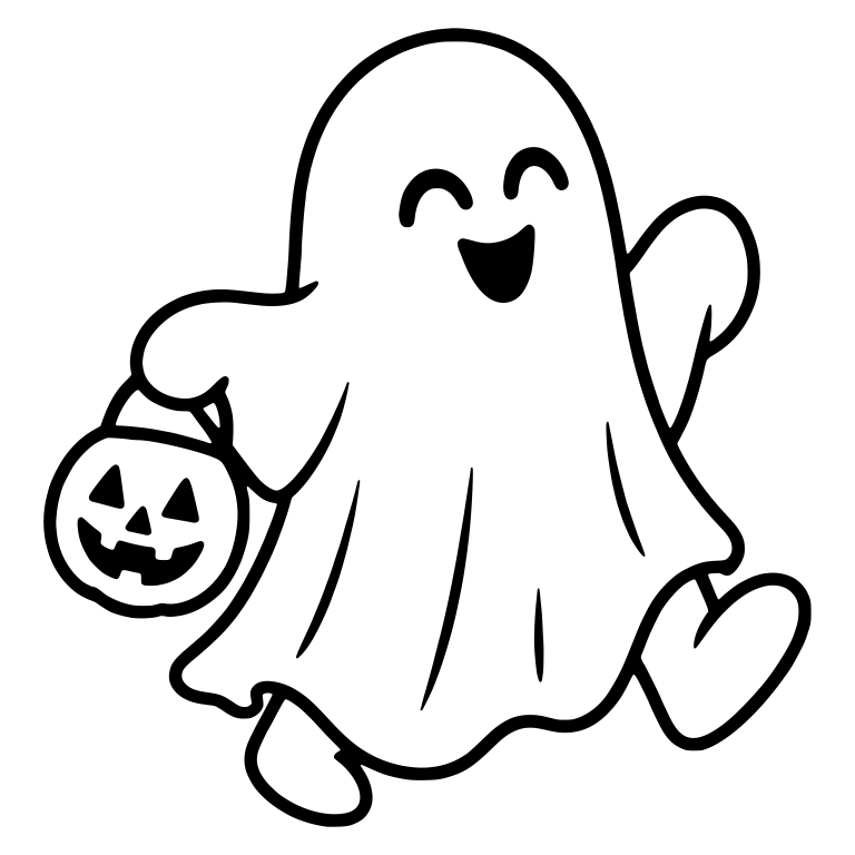 Ghost Carrying Jack-o'-Lantern Treat Bucket — free fantasy-creature SVG cut file