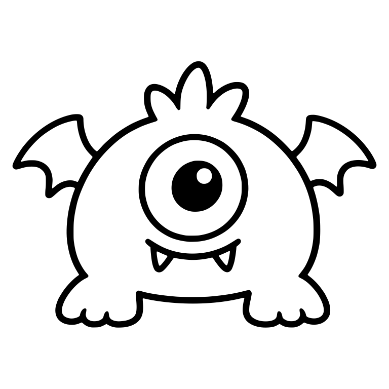 One-Eyed Winged Monster With Spiky Crest And Fangs — free fantasy-creature SVG cut file