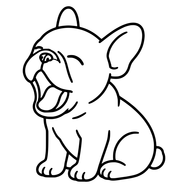 French Bulldog Sitting and Yawning Head Tilted Back — free animal SVG cut file