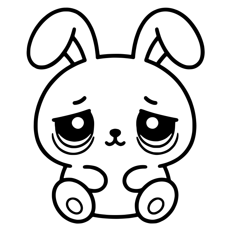 Floppy Ear Bunny With Sad Eyes And Eye Bags — free animal SVG cut file