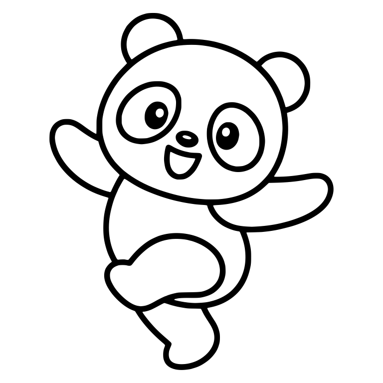 Dancing Panda Cub With One Leg Kicked Up — free animal SVG cut file