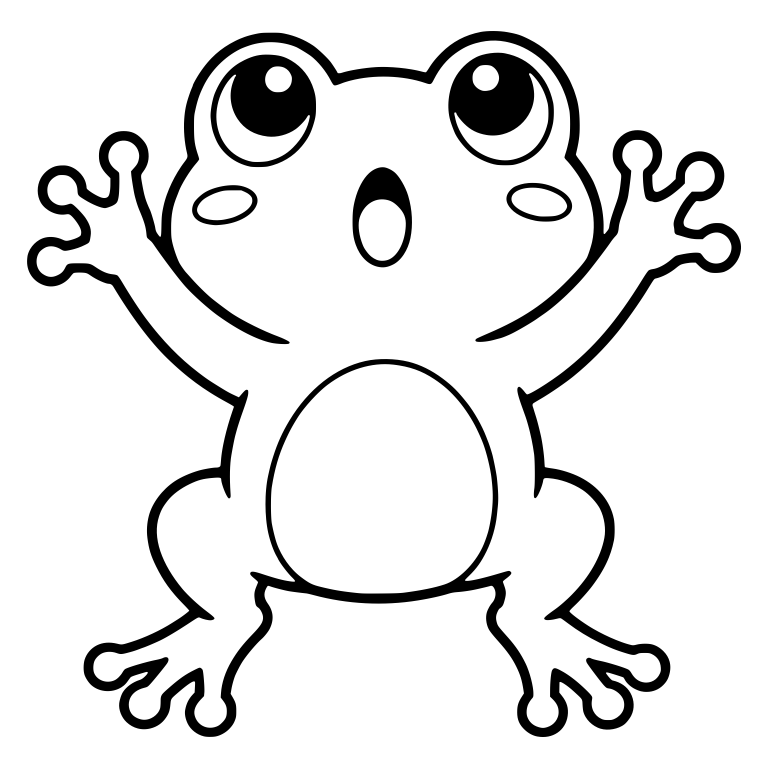 Surprised Frog With Both Arms Raised and Tiny Open Mouth — free animal SVG cut file