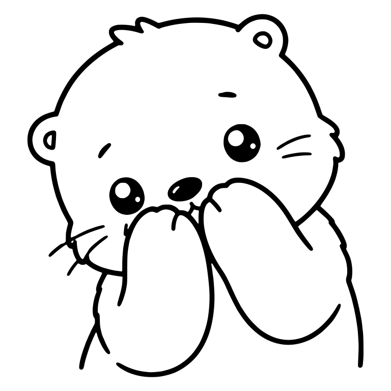 Kawaii Otter Covering Mouth with Both Paws — free animal SVG cut file