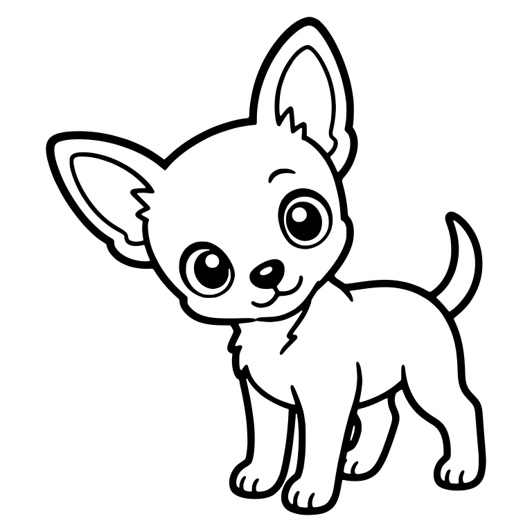 Alert Chihuahua Puppy Standing With Head Tilted — free animal SVG cut file