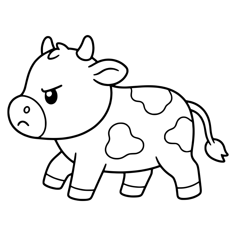 Cranky Spotted Cow Walking In Side View — free animal SVG cut file