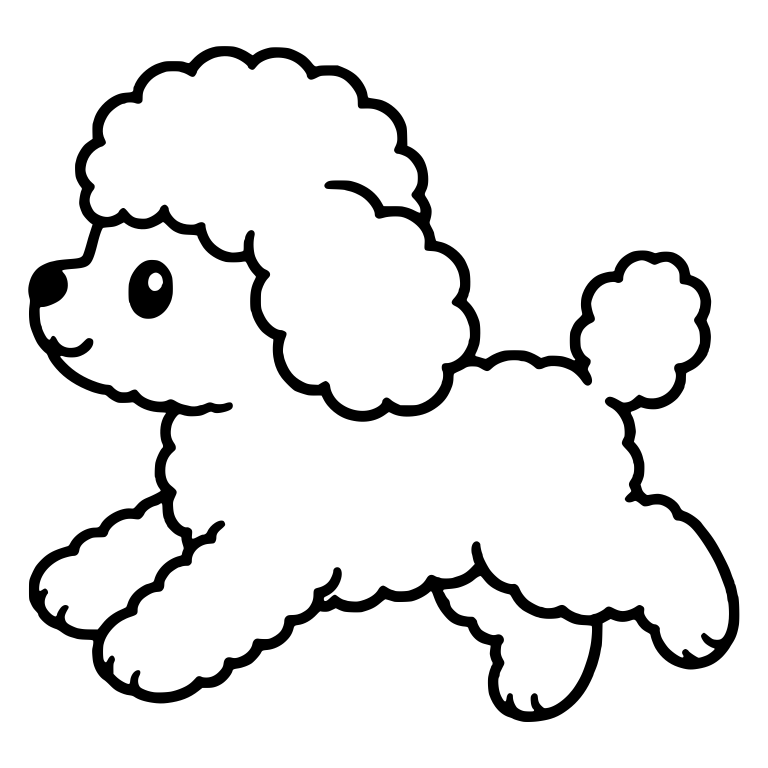 Tiny Toy Poodle Puppy Running in Side Profile — free animal SVG cut file