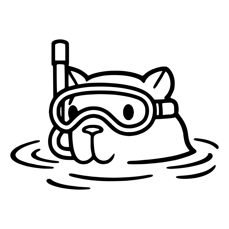Capybara Snorkeling With Mask and Snorkel in Water — free animal SVG cut file